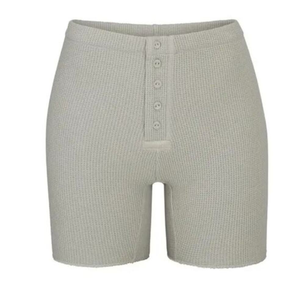 Skims waffle knit shorts in talc green